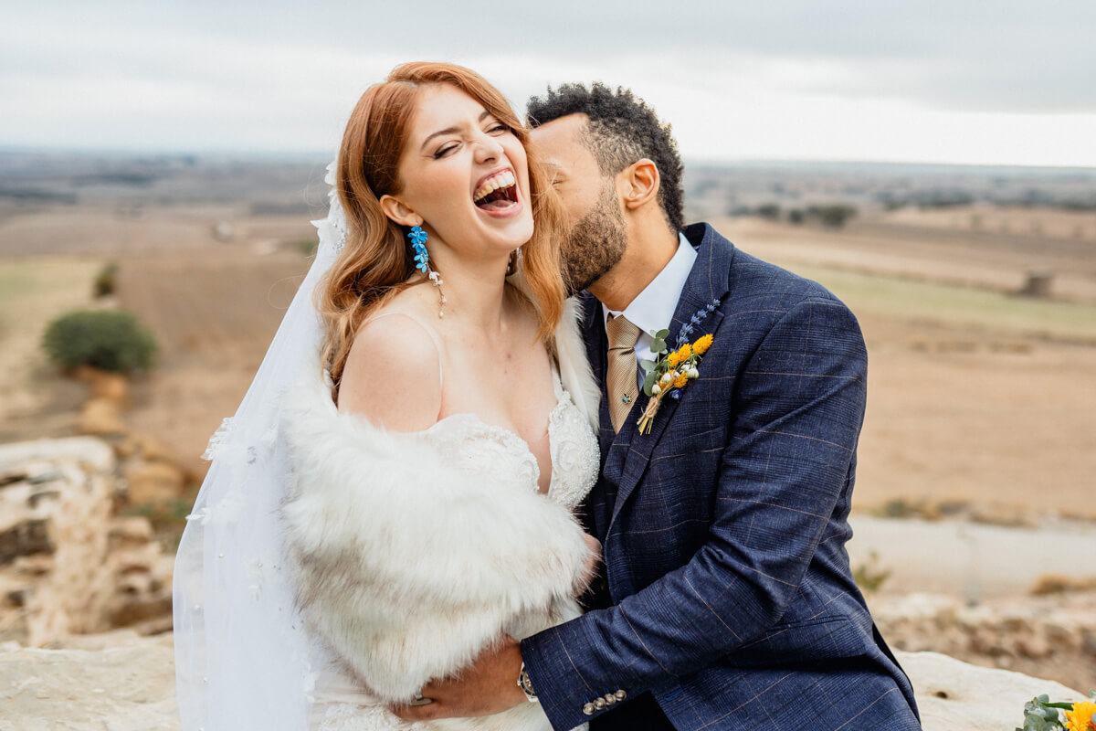 Intimate wedding portrait photographed in Spain